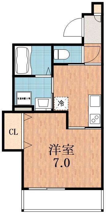 西今川共同(1K/2階)の間取り写真