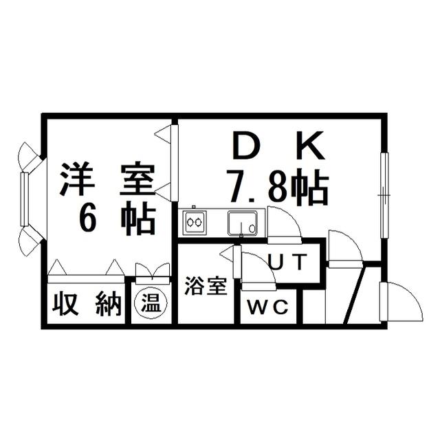 インペリアル花園(1DK/1階)の間取り写真