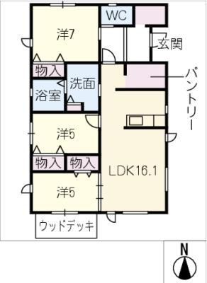 ソラーナ(3LDK/1階)の間取り写真