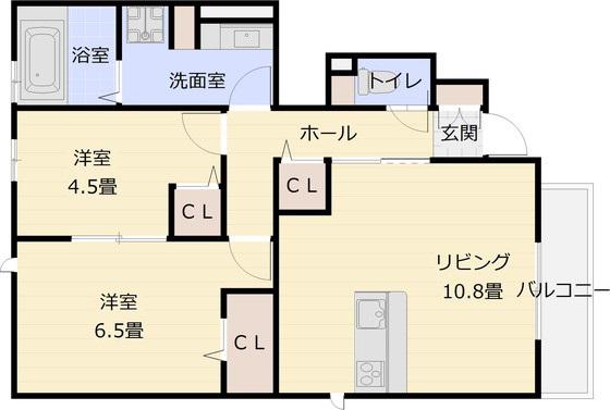 チェールアルコ(2LDK/1階)の間取り写真