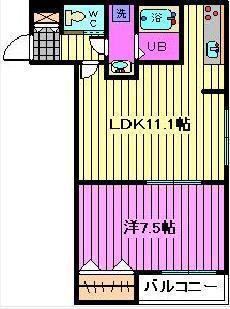 ル・リアン(1LDK/3階)の間取り写真