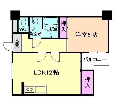 グランアルトピノ尼崎(1LDK/2階)の間取り写真