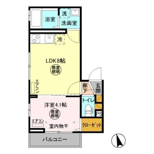 ベラーノ津田沼(1LDK/3階)の間取り写真