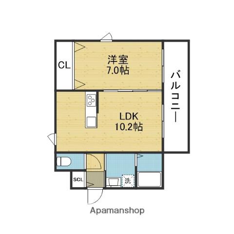 TRICERA COURT(1LDK/1階)の間取り写真