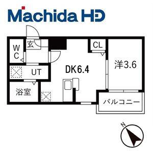 賑町シーエム・ディス(1DK/2階)の間取り写真