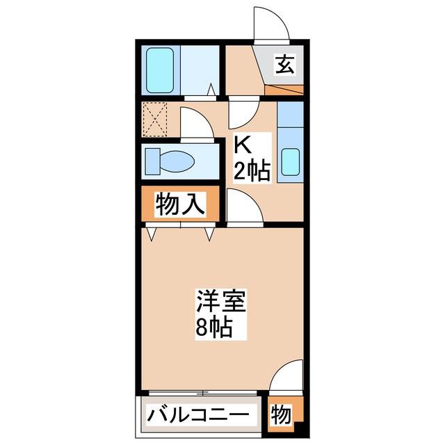 ハイツカージナル(1K/3階)の間取り写真