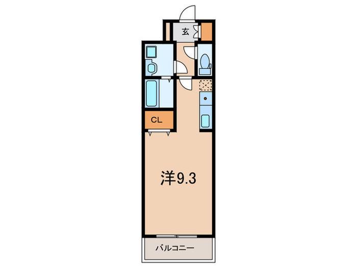ファラン三田II(ワンルーム/3階)の間取り写真