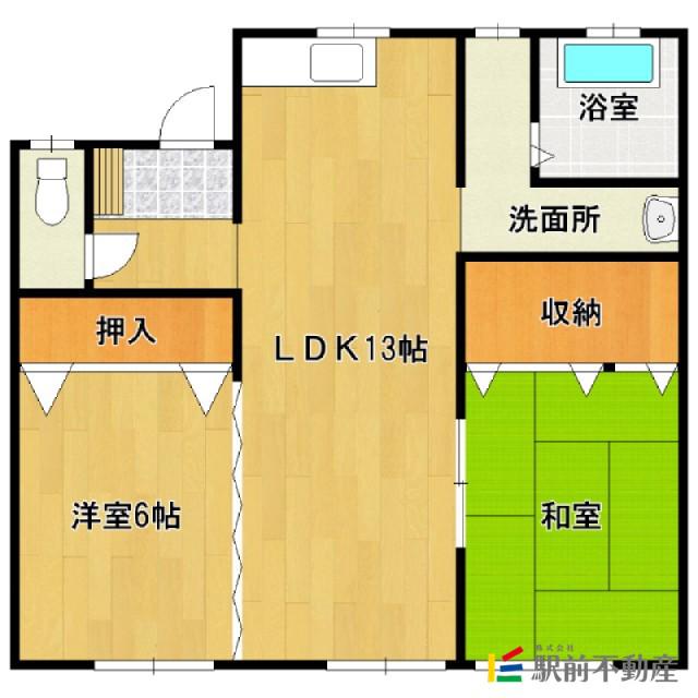 プチメゾン布津原(2LDK/2階)の間取り写真