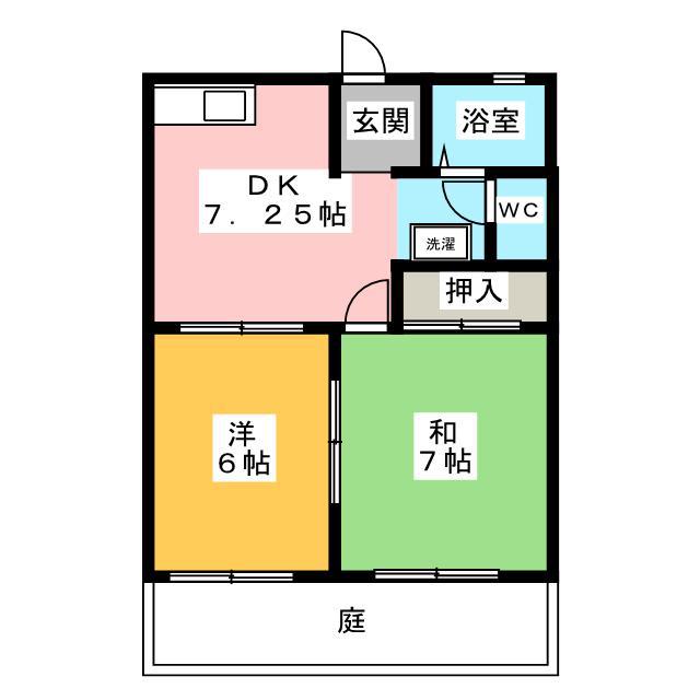 エステート月見C棟(2DK/2階)の間取り写真