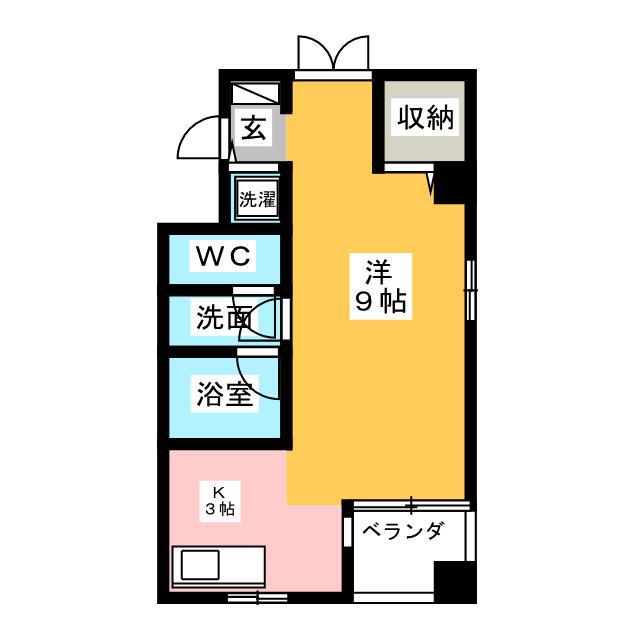 ガルリエ道(1K/2階)の間取り写真