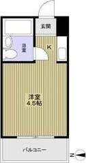 ルネッサンス32番館(ワンルーム/2階)の間取り写真