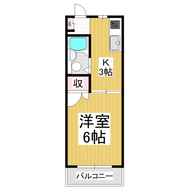 コーポサカエ(1K/2階)の間取り写真