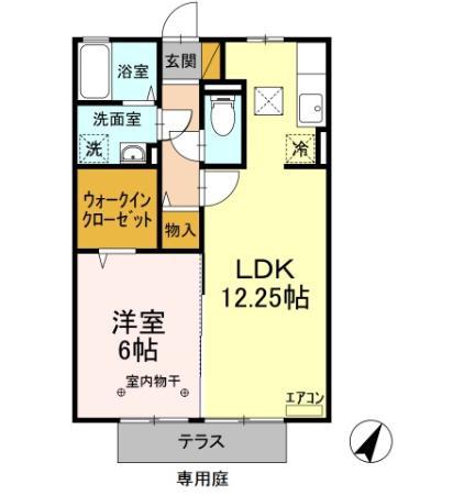 セントグレース(1LDK/1階)の間取り写真