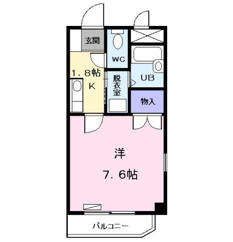 香取ハイツ(1K/1階)の間取り写真
