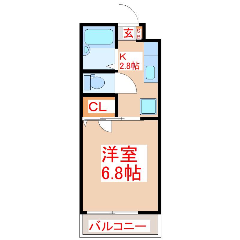 サンハイツありむら1(1K/2階)の間取り写真