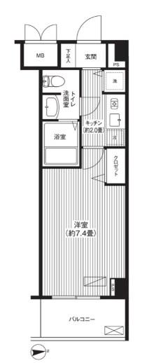 フォルマーレ新中野(1K/3階)の間取り写真