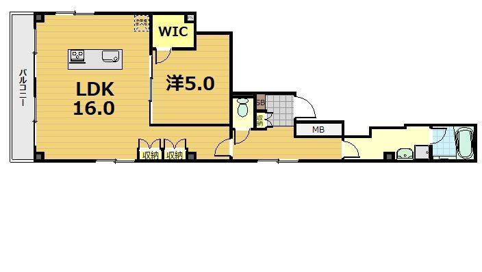 TRACCIA堺町(1LDK/4階)の間取り写真