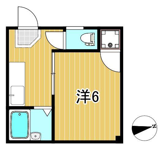 ハイツR&Y大みかB(1K/2階)の間取り写真