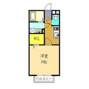 ジェンネ降井(1K/2階)の間取り写真
