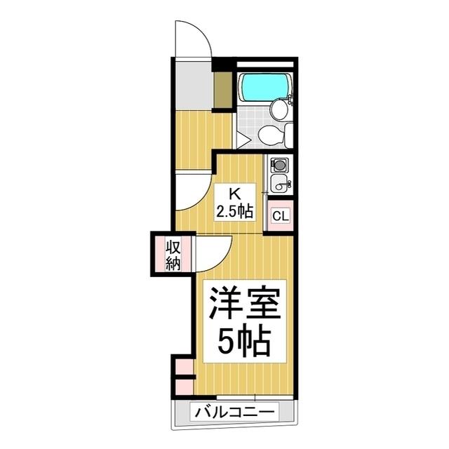 WINDY ONE AOKI(ワンルーム/2階)の間取り写真
