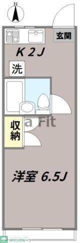 高梨ハウス(ワンルーム/2階)の間取り写真