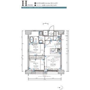 ディアレイシャス名古屋大須通(2LDK/15階)の間取り写真