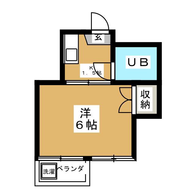 益谷ハイツ(1K/3階)の間取り写真