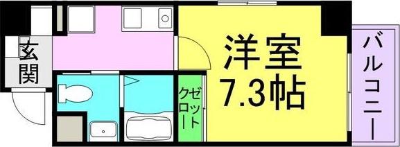ヒルズR&A(1K/6階)の間取り写真