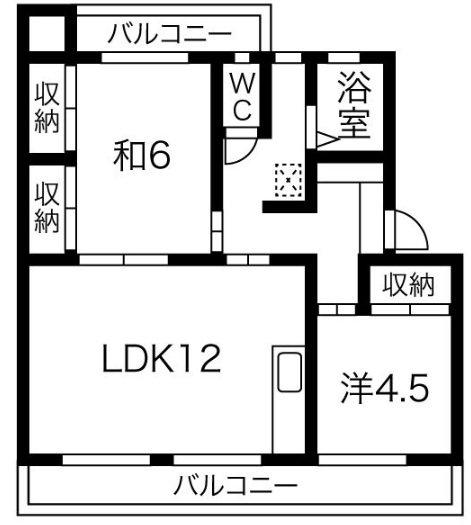 コーポポエム(2LDK/3階)の間取り写真