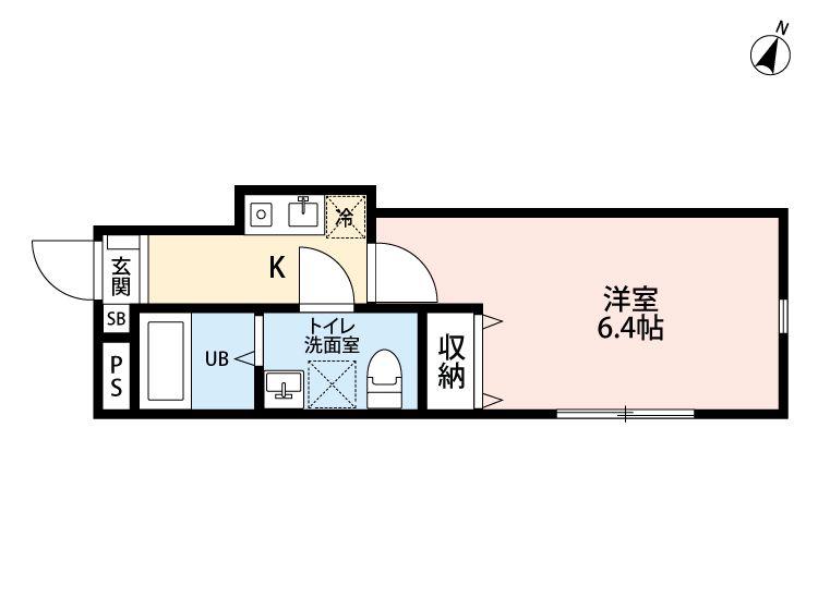REBERTY 平井(1K/1階)の間取り写真