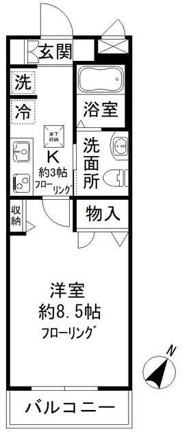 KIRIE MAISON国立(1K/2階)の間取り写真