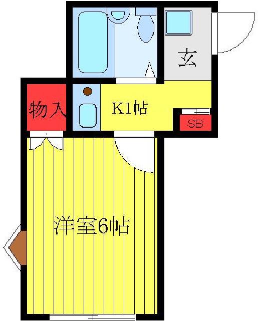 オレンジコーポ(1K/1階)の間取り写真