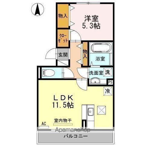 リアン トゥール(1LDK/1階)の間取り写真
