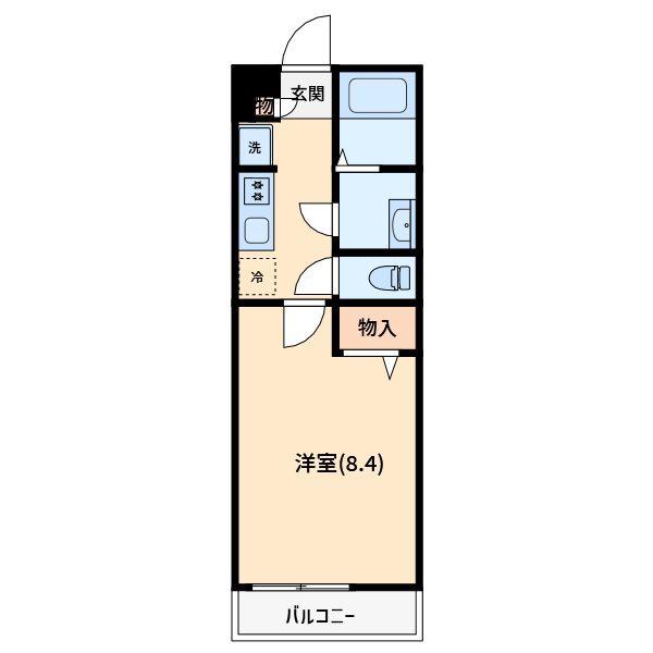 リブリ・北与野(1K/1階)の間取り写真