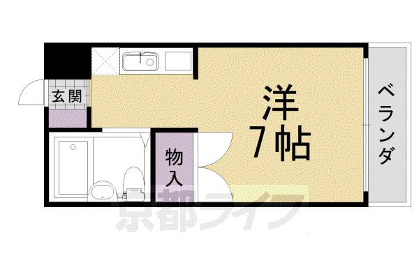 クリオにしぐち(1K/3階)の間取り写真