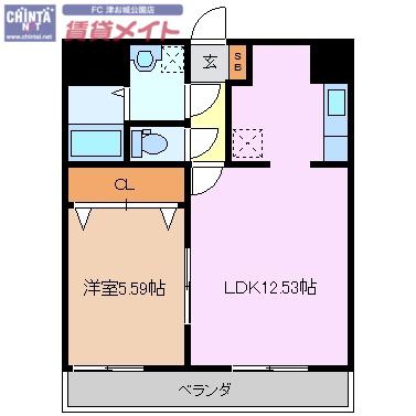 塔世西裏第2MSビル(1LDK/2階)の間取り写真