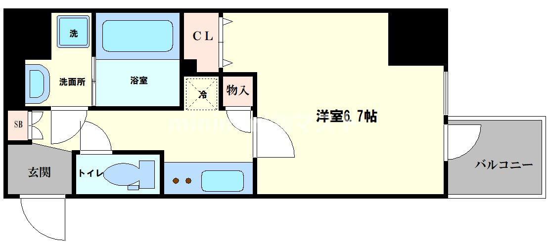 フジマン北梅田(1K/8階)の間取り写真