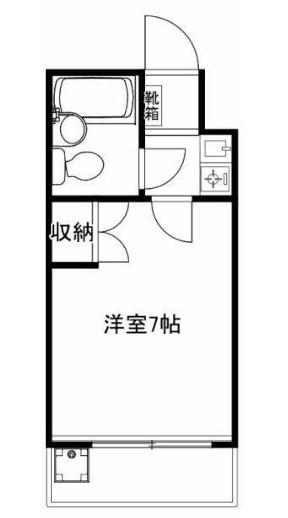 ヒルサイドG(1K/B2階)の間取り写真