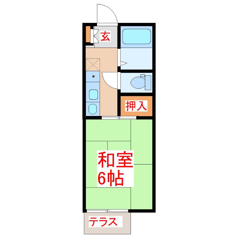 セリバテール東谷山III(1K/1階)の間取り写真