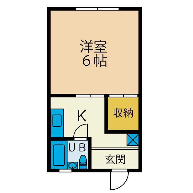 ハイツMー1(1K/2階)の間取り写真