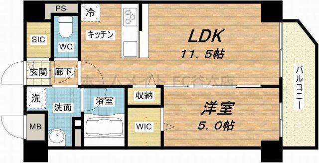 アフィーノ(1LDK/3階)の間取り写真