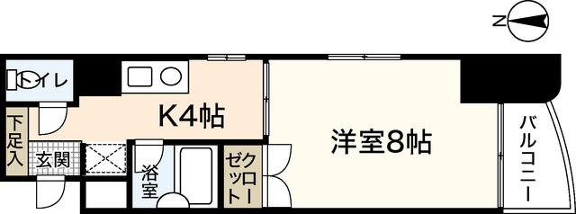 アピアレンス前田(1K/4階)の間取り写真