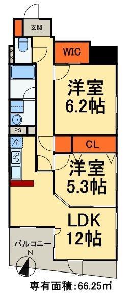 プライムアーバン日本橋大伝馬町(1LDK/12階)の間取り写真