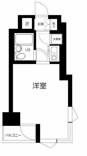 クリオ阪東橋壱番館(1K/6階)の間取り写真