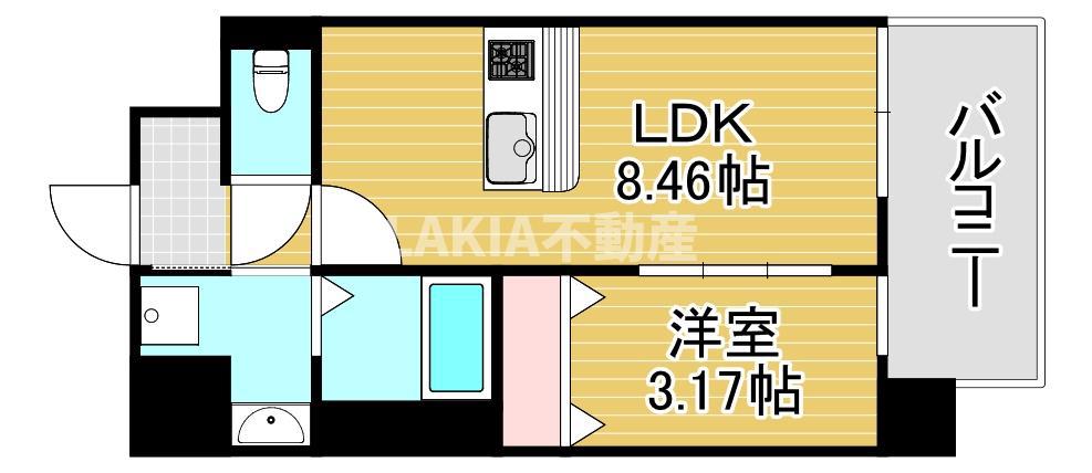 GRAN PASEO都島(1LDK/5階)の間取り写真
