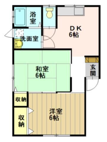 さんはうす青山(2DK/1階)の間取り写真