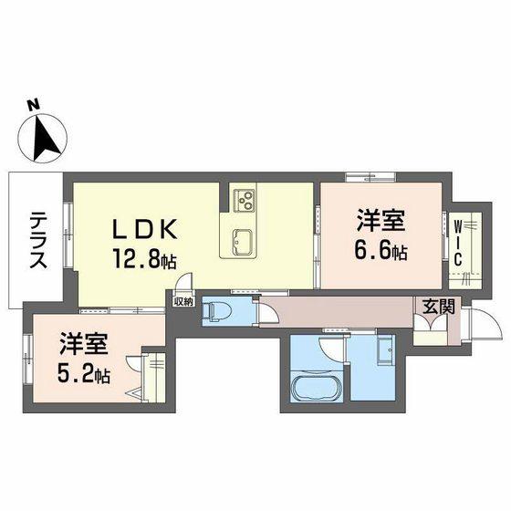 アンティーム(2LDK/1階)の間取り写真