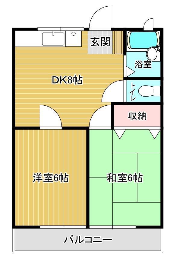 メゾン小牧(2DK/2階)の間取り写真