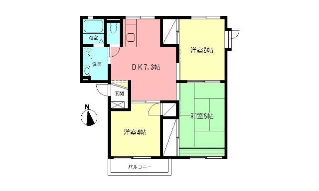 フレグランス渋沢III(3DK/2階)の間取り写真