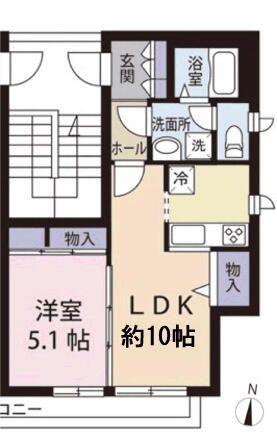 ヴェルエール西竹ノ塚(1LDK/3階)の間取り写真